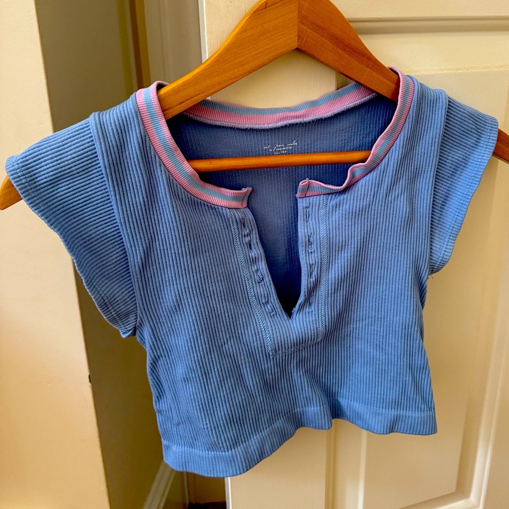 URBAN OUTFITTERS Out From Under Go For Gold Seamless Top in Blue/pink